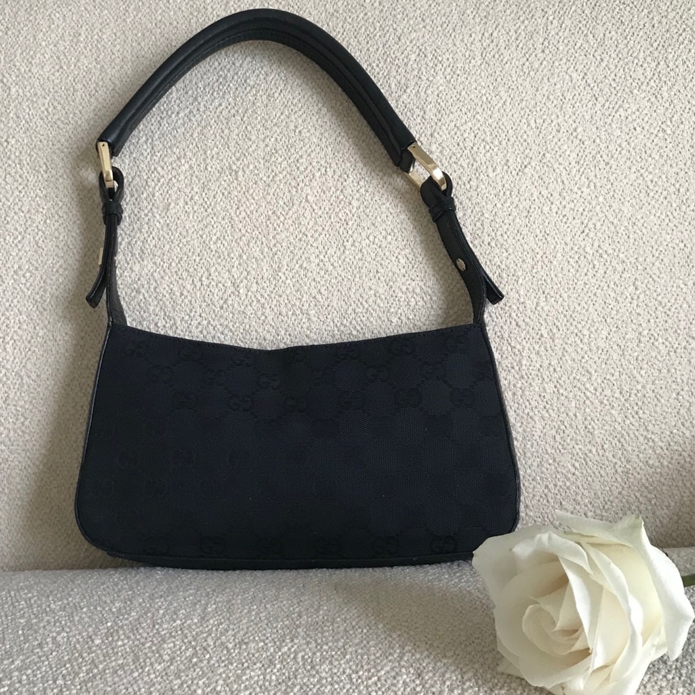 Black Gucci monogram shoulder bag